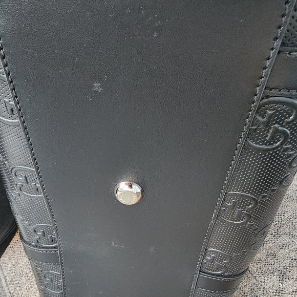 Calfskin GG Embossed Tote Bag Black - Picture 12 of 13